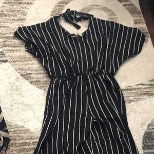 Black with white tripes jumpsuit